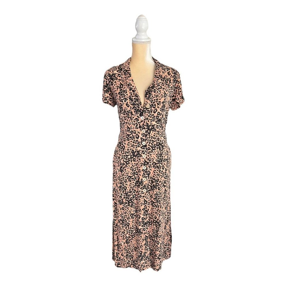 Wilfred Aritzia Leopard Shirt Dress, Small Midi Length NO Belt YELLOWSTONE!
